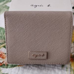 Agnes B. Taupe Natural Leather Wallet